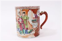 Lot 74 - 18th century Chinese export tankard painted...