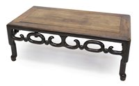 Lot 1284 - 19th century Chinese padouk low table, narrow...