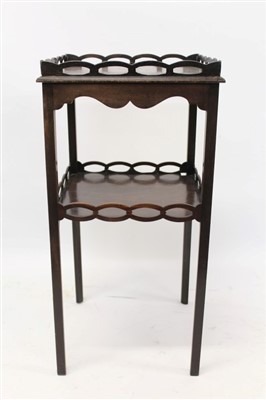 Lot 1455 - George III mahogany bedside table with two...
