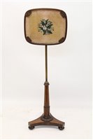 Lot 1339 - Regency rosewood pole screen with rounded...