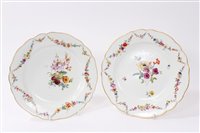 Lot 24 - Pair 18th century Meissen plates, polychrome...
