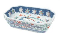 Lot 43 - 18th century Chinese famille verte rectangular...