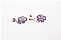 Lot 566 - Pair of unusual Edwardian style amethyst and...
