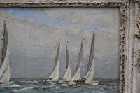 Lot 870 - Rowland Fisher (1885-1969) oil on board - Five...