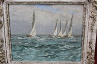 Lot 870 - Rowland Fisher (1885-1969) oil on board - Five...