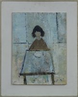 Lot 1042 - *Robert Sadler (1909-2001) oil on board - Girl...