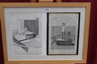 Lot 1076 - Ron Sims (1944-2014) two pencil sketches - The...