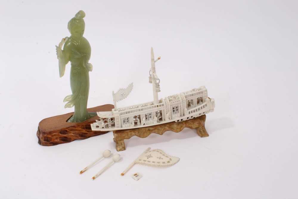 Lot 724 - Antique Chinese carved ivory model of a...