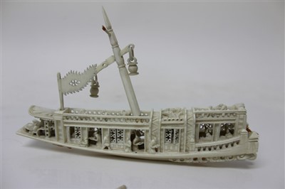 Lot 724 - Antique Chinese carved ivory model of a...
