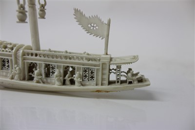Lot 724 - Antique Chinese carved ivory model of a...
