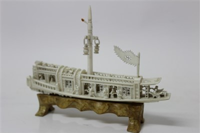 Lot 724 - Antique Chinese carved ivory model of a...
