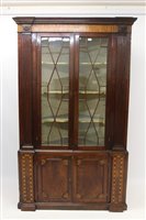 Lot 1286 - Fine George III mahogany and parquetry inlaid...