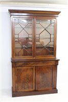 Lot 1362 - 19th century mahogany bookcase, the upper...
