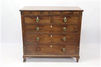 Lot 1366 - George IV mahogany chest of drawers with two...
