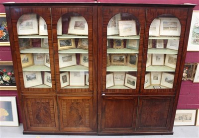 Lot 1446 - Impressive massive mahogany bookcase with two...