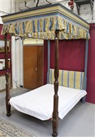 Lot 1368 - Georgian style mahogany four poster bed with...