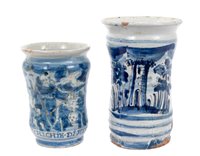 Lot 6 - Two 17th / 18th century Italian Alberello blue...