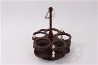 Lot 685 - George III mahogany and ivory cruet stand with...