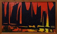 Lot 1124 - *Richard Stone (b.1951) an early oil on board...