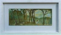 Lot 986 - Tessa Newcomb (b.1955) oil on board - Girl In...