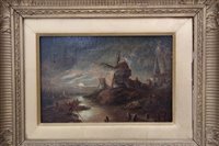 Lot 930 - Four nineteenth century-style oils over prints...