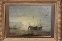 Lot 930 - Four nineteenth century-style oils over prints...