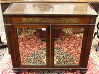 Lot 1255 - Regency rosewood and brass inlaid chiffonier...