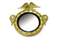 Lot 1291 - Good early 19th century convex wall mirror,...