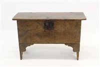Lot 1222 - 17th century oak six plank coffer of...