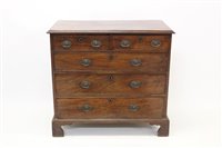 Lot 1224 - George III mahogany chest of drawers, having...