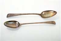 Lot 207 - Victorian silver Old English pattern basting...