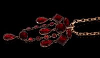 Lot 407 - Georgian garnet pendant, the flat cut garnets...