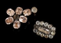 Lot 411 - Georgian paste set flower brooch in silver...