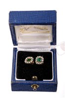 Lot 414 - Pair of Georgian style green stone and seed...