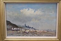 Lot 985 - Roy Petley (b.1951) oil on board - Cromer...