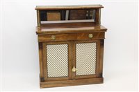 Lot 1208 - Regency rosewood chiffonier with brass gallery...