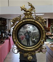 Lot 1209 - Regency carved and gilt gesso convex girandole...