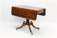 Lot 1213 - William IV mahogany pembroke table, the hinged...