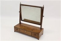 Lot 1214 - George III mahogany swing frame toilet mirror,...