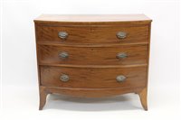 Lot 1309 - Regency mahogany bow front chest of drawers...