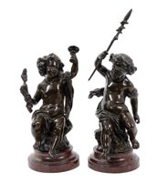 Lot 651 - Pair of 19th century Continental bronze...