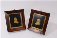 Lot 655 - Pair of 19th century gilt metal profile...