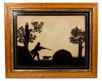 Lot 658 - Good Regency style reverse painted silhouette...