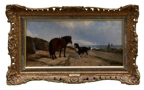 Lot 864 - John Duvall (1816-1892) oil on canvas - a dog...
