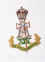 Lot 555 - Gold diamond and enamel Officer's sweetheart...