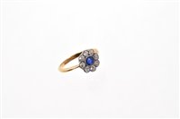Lot 559 - Edwardian style sapphire and diamond cluster...