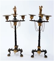 Lot 693 - Good pair of French Empire bronze and ormolu...