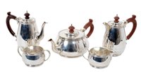 Lot 201 - Contemporary silver five piece bachelor tea...