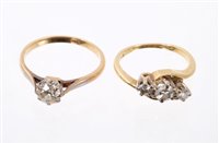 Lot 575 - Diamond single stone ring with an old cut...