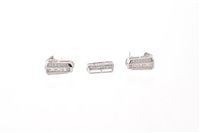 Lot 525 - Pair of Art Deco style diamond earrings and...